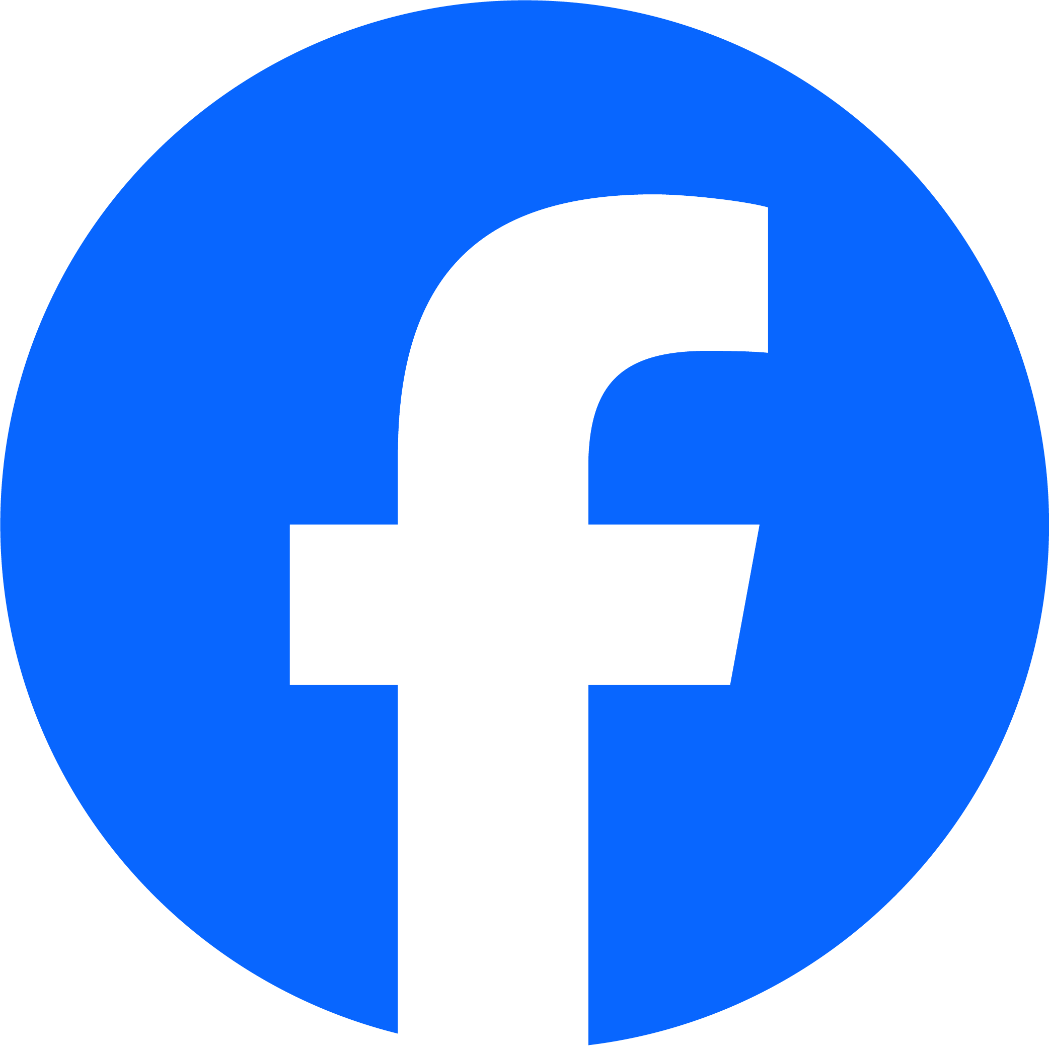 Facebook-Logo mit weißem „f“ auf blauem Hintergrund.