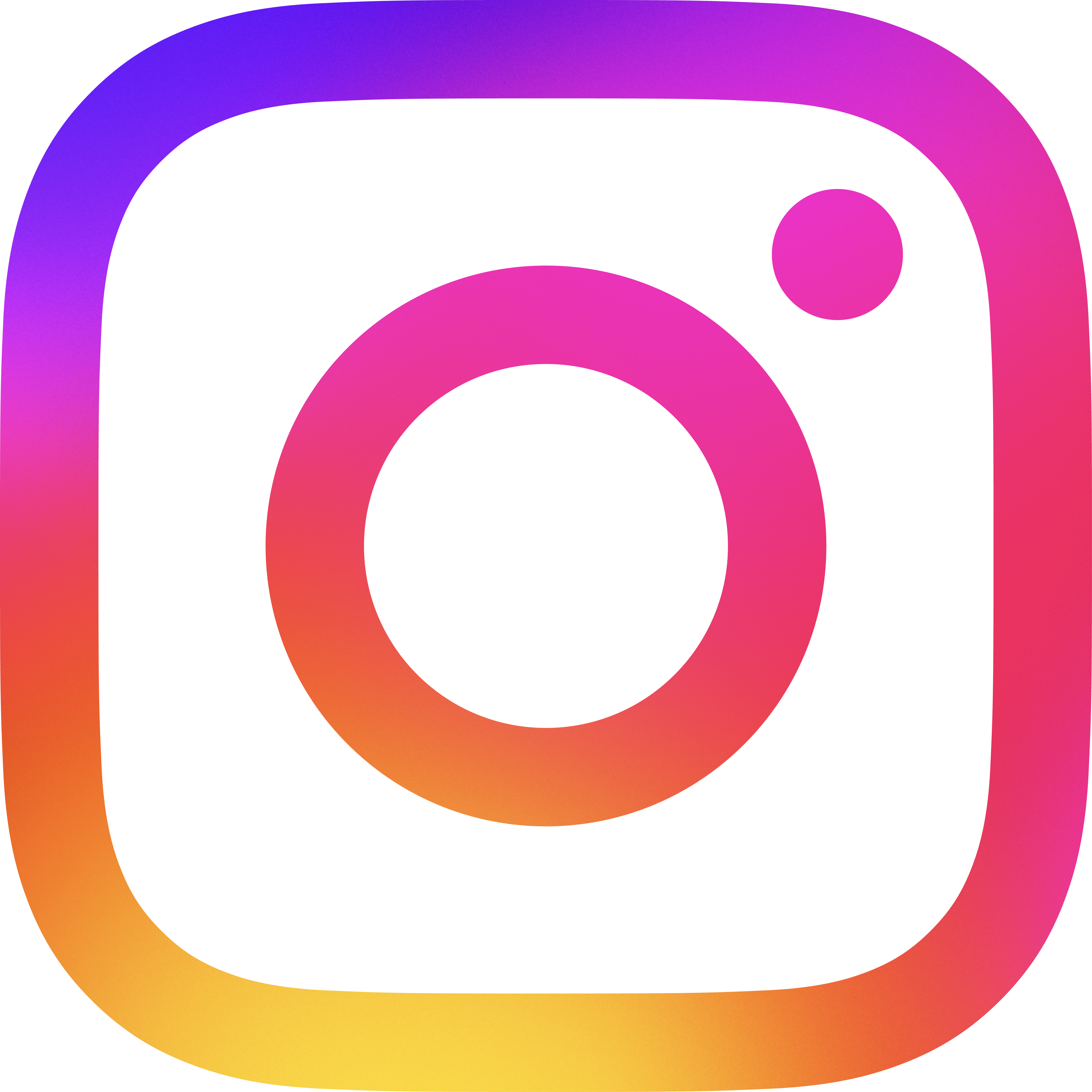 Instagram-Logo mit Farbverlauf von Pink, Lila und Orange.